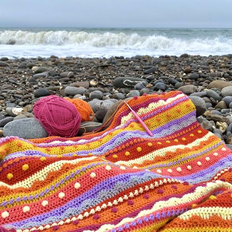 Late Summer Sunsets Blanket…All New Colours! – Coastal Crochet Crochet Sunset Blanket, Crochet Blanket Colours, Colourful Crochet Blanket, Sunset Crochet Blanket, Beach Crochet Blanket, Summer Crochet Blanket, Cotton Crochet Blanket, Crochet Sunset, Stripe Crochet Blanket