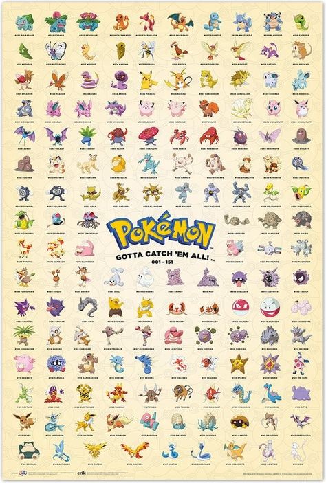 Poster Pokemon First Generation, Latios Pokemon, Original 151, Student Counseling Tools, Gen 1 Pokemon, 151 Pokemon, Pokemon Tv, Pokemon Eevee Evolutions, Mermaid Toys