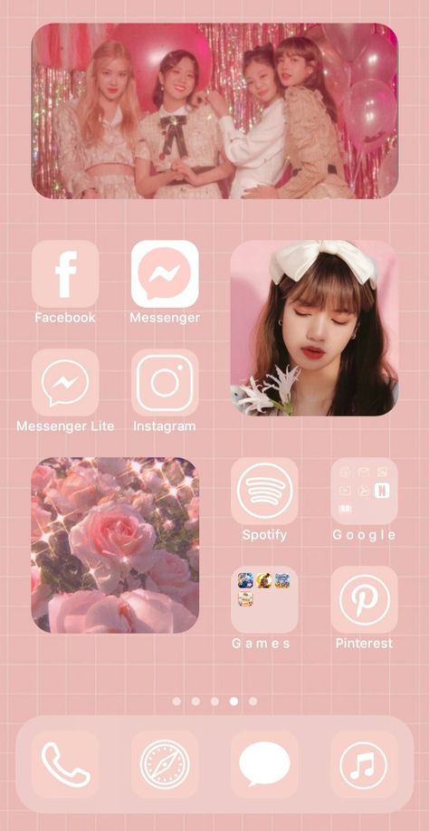 Iphone Tema, Pink Phone Theme, Lisa Pink, Cute Home Screen Wallpaper, Girls Run The World, Cute Home Screens, Android Theme, Soft Pink Theme, Hello Kitty Themes