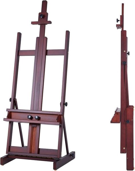 Studio Easel, Painting Easel, Floor Easel, Beech Wood, Walnut, Heavy Duty, Hold On, Oil Painting, Art Painting