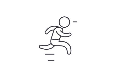 Run line icon concept. Run vector linear illustration, sign, symbol Linear Illustration, Health Icon, Iphone Wallpaper Tumblr Aesthetic, Line Icon, App Icon, Line Art, Iphone Wallpaper, Typography, Sketch