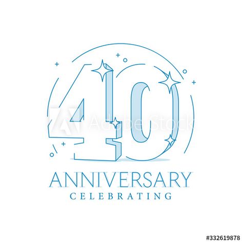 Company Anniversary Poster, Brand Anniversary Campaign, Anniversary Design Ideas, 40 Years Anniversary, Typography Numbers, Anniversary Illustration, 50th Anniversary Logo, 40 Year Anniversary, Anniversary Poster