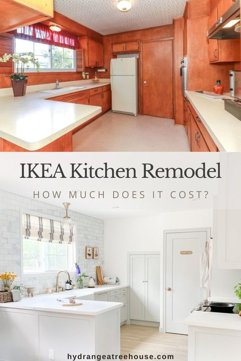 Planning to make changes in your kitchen? IKEA kitchen remodels are super popular and budget-friendly. They're a smart option for your home. In this post, I'll explain the different parts of an IKEA kitchen remodel, detailing the costs for each step. Plus, I'll reveal to you how much my own IKEA kitchen remodel REALLY cost! Semi Handmade Kitchen, Ikea Kitchen Drawers, Ikea Kitchen Planning, White Traditional Kitchen, Ikea Kitchen Organization, Countertop Prices, Ikea Sektion Cabinets, Installing Kitchen Cabinets, Ikea Sektion