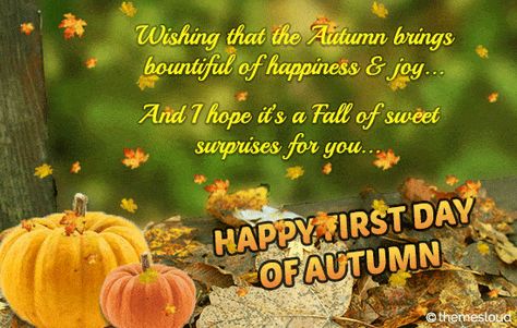 Add to the silent magic in the air and welcome the first day of Autumn. First Day Of Fall Quotes, Animated Scenery, Happy First Day Of Autumn, Magic In The Air, Seasons Months, First Day Of Autumn, Fall Quotes, Happy Autumn, Fall Shows