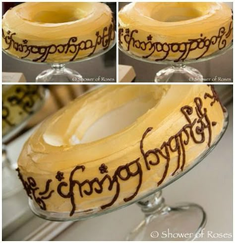 23 Lord of the Rings Recipes For The Perfect LOTR Party Lord Of The Rings Cake, Lotr Birthday, Lord Of The Rings Party, Hobbit Food, Lotr Party, Hobbit Party, Ring Cake, Make A Cake, Themed Food