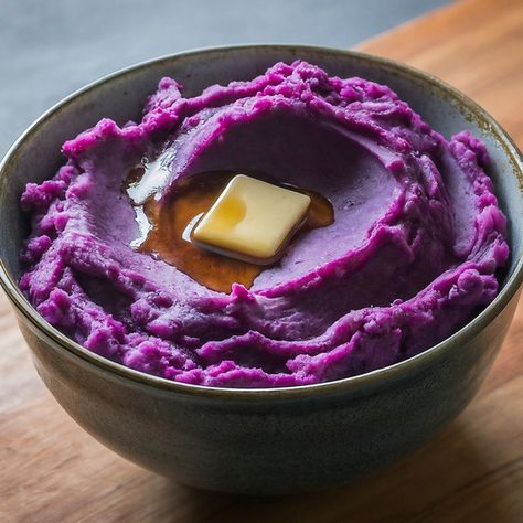 Purple Sweet Potato Recipes, Purple Potato Recipes, Sweet Potato Mash, Purple Sweet Potato, Avocado Ranch, Mash Recipe, Purple Potatoes, Purple Sweet Potatoes, Rosemary Oil