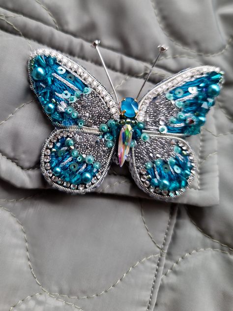 Excited to share the latest addition to my #etsy shop: Blue butterfly brooches for woman, insect jewelry https://etsy.me/3K91p3d #bridalshower #independenceday #animals #silver #unisexadults #artdeco #insectbrooch #beadedbrooch #smallbrooch Butterfly Brooch Handmade, Bee Brooch, Insect Jewelry, Butterfly Brooch, Handmade Beauty Products, Bead Embroidery Jewelry, French Wire, Embroidery Jewelry, Brooches Handmade