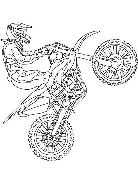 Dirt Bike Coloring Pages, Motocross Tattoo, Motorbike Drawing, Race Car Coloring Pages, Cross Coloring Page, Motorbike Art, Dirt Biking, Bike Tattoos, Motorcycle Drawing