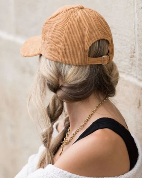 Corduroy boyfriend ball cap. Link to shop in bio. Corduroy Cap Outfit, Corduroy Baseball Hat, Ball Cap Design, Ball Cap Outfits, Merch Shoot, Hair Plaits, Bestie Photoshoot, Baseball Hat Outfit, App Social