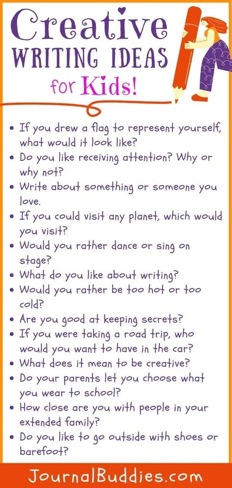 Energize your students’ writing with these new creative writing ideas. These 55 new journal prompts and creative writing ideas for kids promote creativity and fun! #CreativeWritingIdeasForKids #KidsCreativeWritingPrompts #JournalBuddies Creative Writing Class Ideas, Writing Exercises For Kids, Writing Ideas For Kids, Creative Writing Topics, Nanny Diaries, Writer Resources, Creative Writing For Kids, English Creative Writing, Phd Dissertation