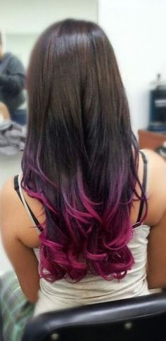 Dye Hairstyles, Dyed Tips, Hair Dye Tips, Dip Dye Hair, Colored Hair Tips, Ombré Hair, Hair Color Purple, Dip Dyed, Trendy Hair Color