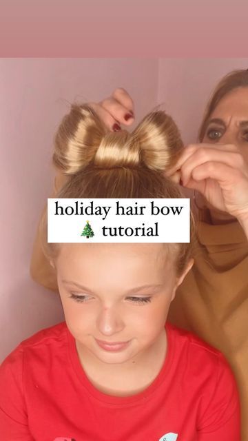 Audrey McClelland on Instagram: "HAIR BOW TUTORIAL FOR THE HOLIDAYS (day 2) 🎄🎄 Here’s a great one for the holidays! It’s fancy. It’s pretty. It’s perfect. 🤩 I wish I had showed the back of the head so you can see how smooth it is after you tuck the tail in. This is really such a great hairstyle for any occasion! . I share all of the hair products that we love and use above in the highlights. . #bunhairstyle #bunhairstyles #holidayhair #holidayhairstyle #simplehairstyles #simplehair #simplehairstyle #easyhairstyles #easyhairstyle #easyhairstylesforgirls #cutehairstyles #cutehair #hairvideo #hairideas #hairinspo #hairinspiration #hairvideos #hairidea #hairstyle #hairstyles #hairtutorial" Hair Into Bow Tutorial, How To Make A Bow With Your Hair, Bow Buns Hairstyle, How To Do A Bow In Your Hair, Audrey Mcclelland Hair, Hair Bow Bun Tutorial, Bow Bun Tutorial, Hair Bows Hairstyle, Bow Bun Hairstyle