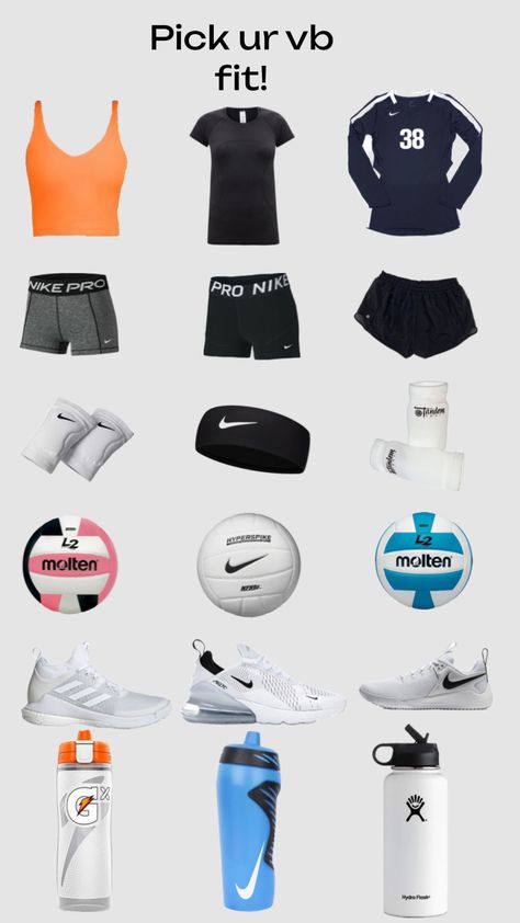 #volleyball Volley Ball Outfits Aesthetic, Outfits To Wear To Volleyball Practice, Volleyball Fits Aesthetic, Volleyball Things To Buy, What To Pack For Volleyball Practice, Volleyball Shoes Aesthetic, Volleyball Aesthetic Outfits, Volleyball Attire, Volleyball Essentials