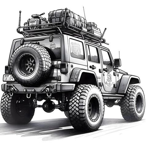 Off road jeep hand drawn vector line art... | Premium Photo #Freepik #photo #transportation #art #sport #abstract Off Road Tattoo, Cartoon Jeep Drawing, Offroad Tattoo, Jeep Drawing, Jeep Driving, Road Drawing, Adventure Jeep, Camping Drawing, Jeep Art