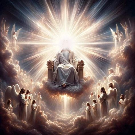 God The Father Image, Angels In The Sky, Jesus Love Images, Jesus Son Of God, Biblical Artwork, Jesus Artwork, Father Images, Jesus Christ Artwork, Heaven Art