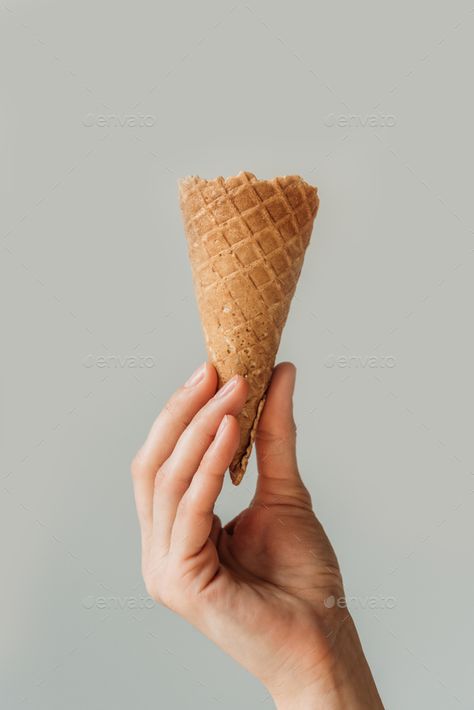 Waffle Ice Cream, Ice Cream Art, Cream Throw, Anime Hands, Illustrator Design Tutorial, Waffle Cones, Grafic Design, Crop Image, Ice Cream Flavors