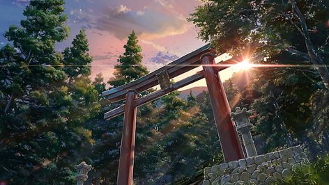 torri gate illustration, Makoto Shinkai , Kimi no Na Wa, sky HD wallpaper Kimi No Na Wa Wallpaper, Your Name Wallpaper, Makoto Shinkai, Your Name Anime, Anime Places, Kimi No Na Wa, Name Wallpaper, Main Theme, Original Wallpaper