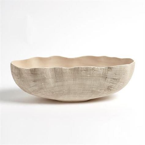 Sisal Oval Bowl French Country Rustic, Oval Bowl, Phillips Collection, Global Views, Decorative Bowl, Rustic White, Framed Mirror Wall, Kathy Kuo Home, Rustic Country