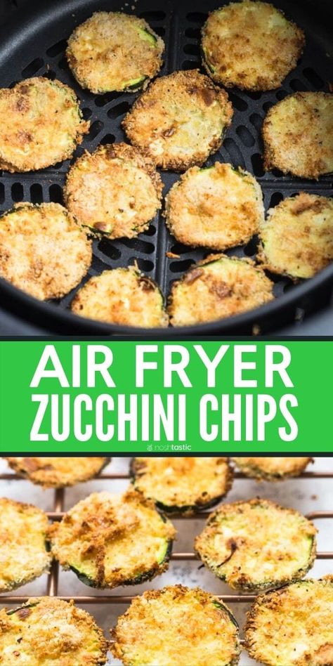 Air Fryer Zucchini Chips, Air Fryer Recipes Healthy Low Carb, Zucchini Chips Recipe, Air Fryer Zucchini, Zucchini Recipes Healthy, Low Carb Recipe, Zucchini Chips, Air Fry Recipes, Parmesan Zucchini