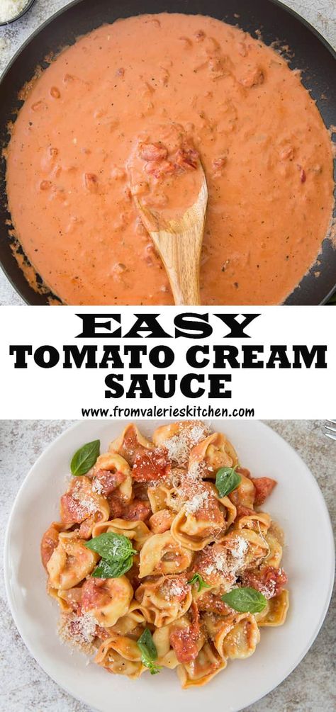 This Easy Tomato Cream Sauce takes less than 10 minutes to prepare and is a great alternative to store-bought sauce. Toss with your favorite cooked pasta for a quick and easy meal! #tomatocreamsauce #pastasauce #easydinners #pasta #easyrecipes Tomato Plants Growing Tips, Tomato Trellis Ideas, Tomato Cream Sauce Pasta, Gnocchi Sauce, Tomato Paste Recipe, Pasta Tomato, Cream Sauce Pasta, Recipe Tomato, Easy Pasta Sauce