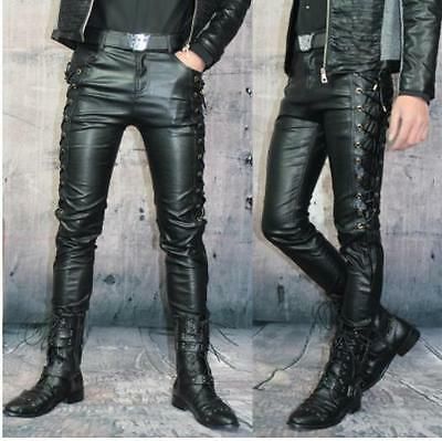 Leather Pants Men, Stil Rock, Punk Style Men, Faux Leather Trousers, Kimberley Garner, Tight Leather Pants, White Jeans Men, Mens Leather Clothing, Mens Leather Pants