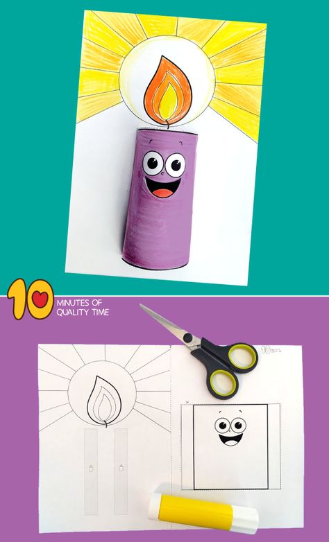 Candle Kids Craft, Candle Paper Craft, Christmas Candle Crafts For Kids, Wall Craft Ideas With Paper, Candle Crafts For Kids, Paper Candle Craft, Hanukkah Decorations Diy, Candle Theme, Crafts For Beginners