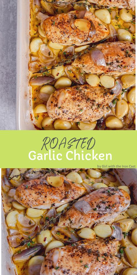 Roasted Garlic Chicken Skillet, Roasted Garlic Baked Chicken, Roasted Chicken Breast Recipes Healthy, Garlic And Onion Recipes, Chicken And Shallots Recipe, Recipes Using Shallots, Roasted Chicken Breastrecipes Boneless, Garlic Roasted Chicken And Potatoes, Chicken Shallots Recipe