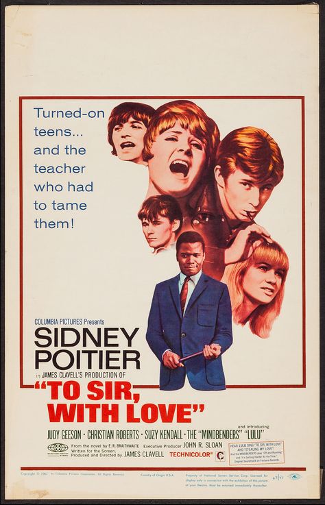 To Sir With Love, Judy Geeson, 60s Films, Sidney Poitier, Tech Blog, Woman Movie, Window Cards, Black Actors, Drive In Movie