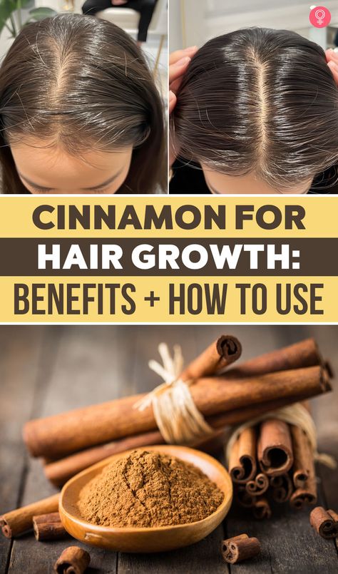 Cinnamon is famous for its spicy, sweet, and woody flavor and aroma. But did you know that you could also use cinnamon for hair growth? Science tells us that cinnamon may reduce hair loss and even prevent balding. Cinnamon For Hair, Cinnamon Hair, Cinnamon Benefits, Healthy Natural Hair Growth, Help Hair Grow, Hair Oils, Hair Mistakes, How To Lighten Hair, Healthy Natural Hair