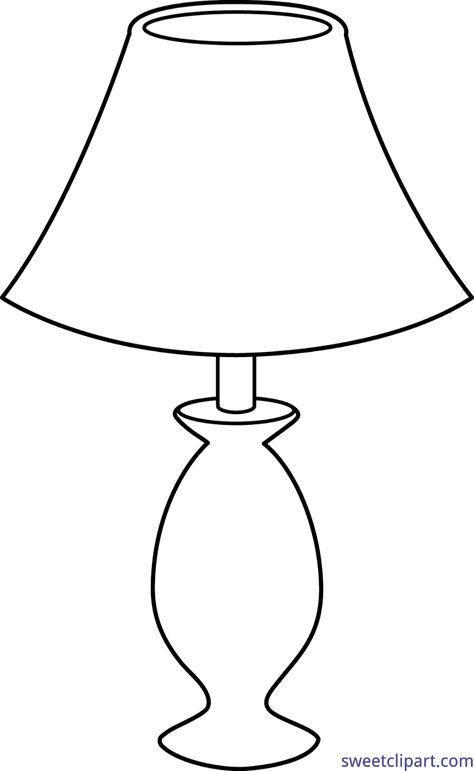 Sweet Clip Art - Cute Free Clip Art and Coloring Pages Lamp Coloring Page, Shading Drawing, Truck Coloring Pages, Flower Lamp, Design Moda, Clipart Black And White, White Lamp, Drawing Images, White Image