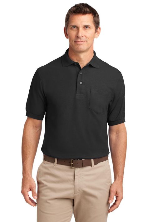 Port Authority, Silk Touch, Herren Outfit, Pocket Shirt, Big And Tall, Collar And Cuff, Mens Polo Shirts, Metal Buttons, Polo Shirts