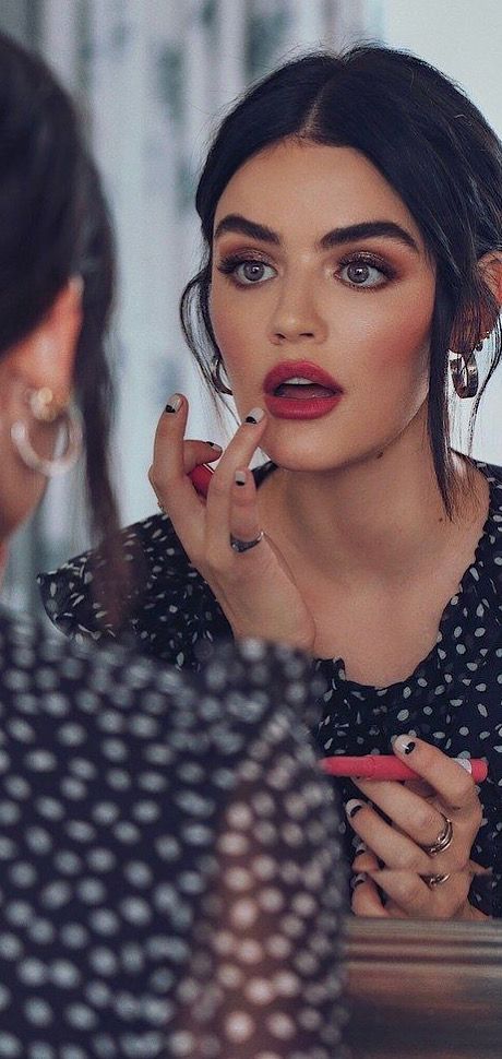 Lucy Hale Eye Makeup, Lucy Hale Glasses, Lucy Hale Red Lips, Lucy Hale Black Hair, Lucy Hale Hating Game, Lucy Hale The Hating Game Outfits, Lucy Hale Hair Medium, Lucy Hale The Hating Game, Theatrical Romantic Makeup