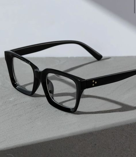 Chunky Black Glasses, Thick Glasses Aesthetic, Black Square Glasses Aesthetic, Thick Black Glasses Frames, Black Thick Glasses, Black Glasses Aesthetic, Thick Black Glasses, Acedima Aesthetic, Thick Glasses Frames