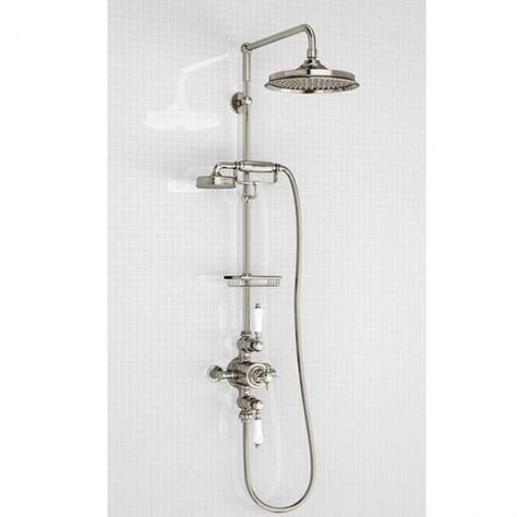 Arcade Avon Nickel Exposed Shower Valve Kit with Head Brushed Nickel Shower Head, Modern Traditional Bathroom, Traditional Bathrooms, Shower Rose, Victorian Bathroom, Luxury Bathrooms, Steam Showers Bathroom, Steam Showers, Shower Kits