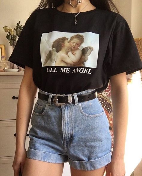 Teen Clothing Brands, Look 80s, Angel Shirt, Teenage Outfits, Grunge Fashion Soft, 90s Outfit, Ținută Casual, Modieuze Outfits, Mode Inspo