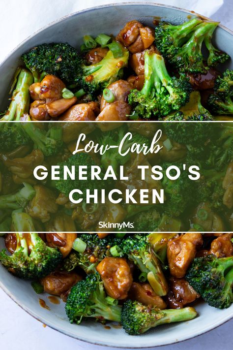 Healthy Carb Free Recipes, Low Carb Chicken And Broccoli Alfredo, General Tso Broccoli, Healthy Low Carb Asian Recipes, Low Carb Favorites, Low Carb Gf Df Recipes, Keto Flex Recipes, Keto General Tso Sauce, Low Carb Asian Side Dishes