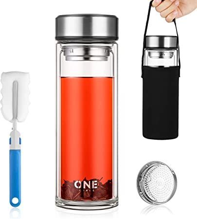 Tea Infuser Bottle, Tea Tumbler, Double Wall Glass, Tea Filter, 2022 Christmas, Glass Water Bottle, Fruit Drinks, Tea Strainer, Tea Infuser