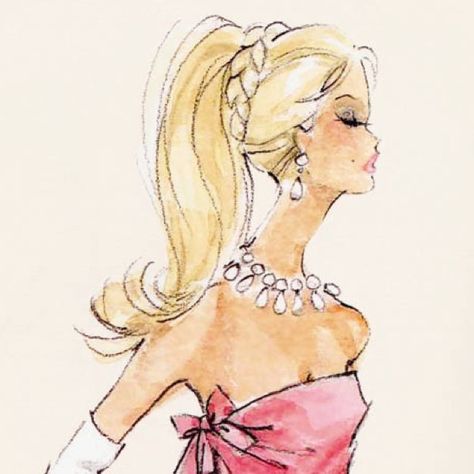 Barbie-esque<3 A Drawing, Blonde, Hair, Pink