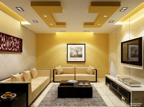 Colour Combination For Hall, Pop Design For Hall, Hall Colour, Gypsum Ceiling Design, Rectangular Living Rooms, Room Color Combination, Plafon Gypsum, Wall Color Combination, Bedroom Color Combination