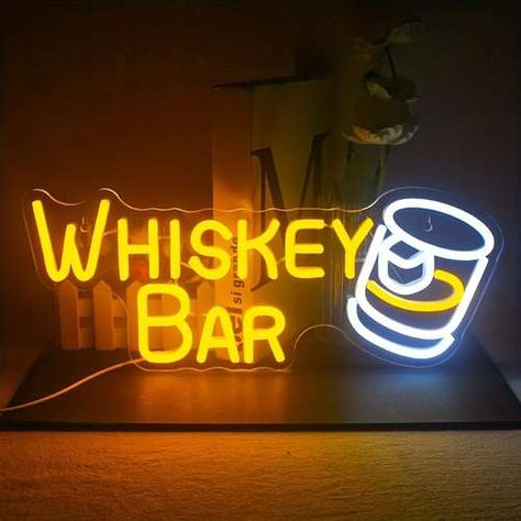 Light Up Bar Sign, Lights For Wall, Bar Neon Sign, Neon Bar Signs, Flexible Led Strip Lights, Neon Sign Shop, Whiskey Bar, Wall Decor Lights, Light Up Signs