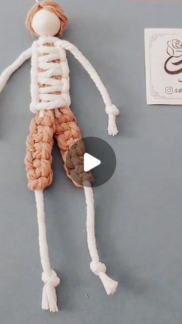 Macrame People Tutorial, Macrame Dolls Tutorials, Macrame Dolls How To Make, Macrame Dolls, Macrame Doll, Male Doll, Macrame Decor, Macrame Tutorial, Craft Time