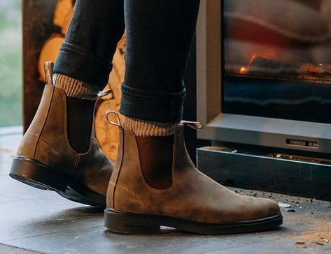 Blundstone Boots Outfit, Blundstone Boots Mens, Blundstone Dress Boots, Blundstone Style, Boot Styling, Chelsea Boots Style, Boots Outfit Men, Blundstone Boots, Rugged Boots