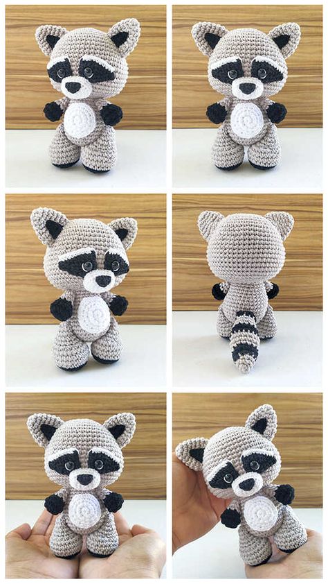 Woodland Animal Amigurumi Free Pattern, Aragumi Crochet Patterns, Et Crochet Pattern, Crochet Patterns Raccoon, Free Crochet Woodland Animal Patterns, Free Pdf Amigurumi Pattern, Crochet Amigurumi Raccoon Free Pattern, Agrumini Crochet Free, Free Crochet Raccoon Pattern