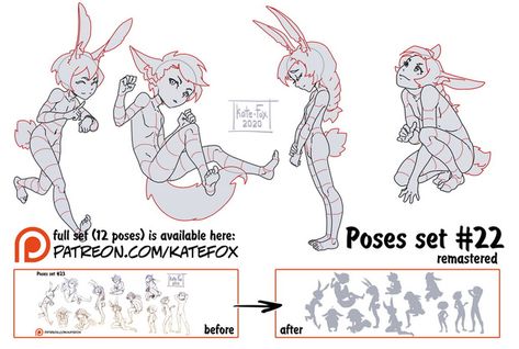 Kate Fox is creating Comics, 2D art, pose-study sets and fox-illustration | Patreon Kate Fox Poses, Flying Poses Drawing, Fox Chibi, Fox Poses, Flying Poses, Pose Study, Animated Anatomy, Body Base Drawing, Fox Illustration