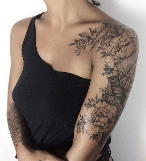 17 Unique Sleeve Tattoos for Women - Inspired Beauty Adler Tattoo, Rose Tattoos For Women, Chic Tattoo, Upper Arm Tattoos, Small Girl Tattoos, Eagle Tattoos, Cat Tattoos, Shoulder Tattoos For Women, Tiny Tattoo