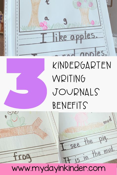 kindergarten writing journals pin #1 with writing examples. Kindergarten Journal Ideas, Kindergarten Journal, Kindergarten Writing Journals, Kindergarten Journals, Homeschooling Kindergarten, Kindergarten Word Families, Kindergarten Drawing, Writing Examples, Beginning Of Kindergarten