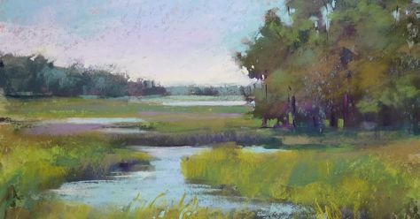 Pastel Landscape, Original Pastel, Plein Air Paintings, Water Painting, Country Art, Pastel Art, Pastel Painting, Cool Paintings, Fine Art Gallery