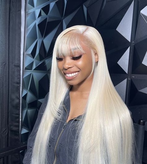 613 Wig Layers, 613 Blonde Wig With Bangs, Blonde Long Wig Black Women, Icy Blonde Wig Black Women, Platinum Blonde Frontal Wig, Slayed Lace Front Wigs, White Blonde Wig Black Women, Black And Blonde Lace Front Wig, Icy Blonde Lace Front Wig