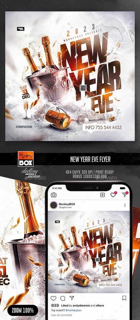 New Years Flyer Design, New Year Flyer Design, New Year's Eve Flyer, New Year Party Flyer, New Year Flyer, Palette Challenge, Party Flyers, Color Palette Challenge, New Year Eve