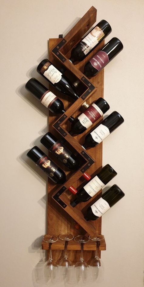 Wine Display Design, Wine Glass Hanger, Wine Rack Design, Rustic Wine Racks, Diy Home Bar, Organic Modern Decor Living Room, Wooden Wine Rack, Home Bar Designs, Boho Chic Bedroom